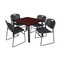 Kee/Zeng Square Mahogy. Table/4 Black Chairs, Square, 42", 42" W, 29" H, Mahogany TB4242MHBPBK44BK - alternate 1